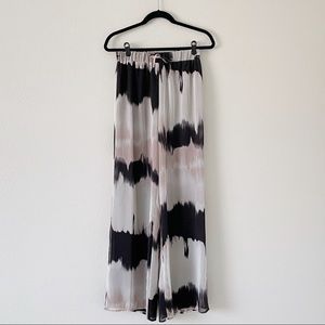 NWT BEBE  Tie Dye Chiffon Wide Leg Resort Style Pants Swim Cover Up XS